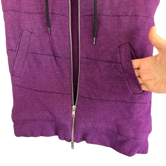 MONROW Women's Zip Front Quilted Vest Purple Pockets Size Extra Small / Small - Picture 8 of 8